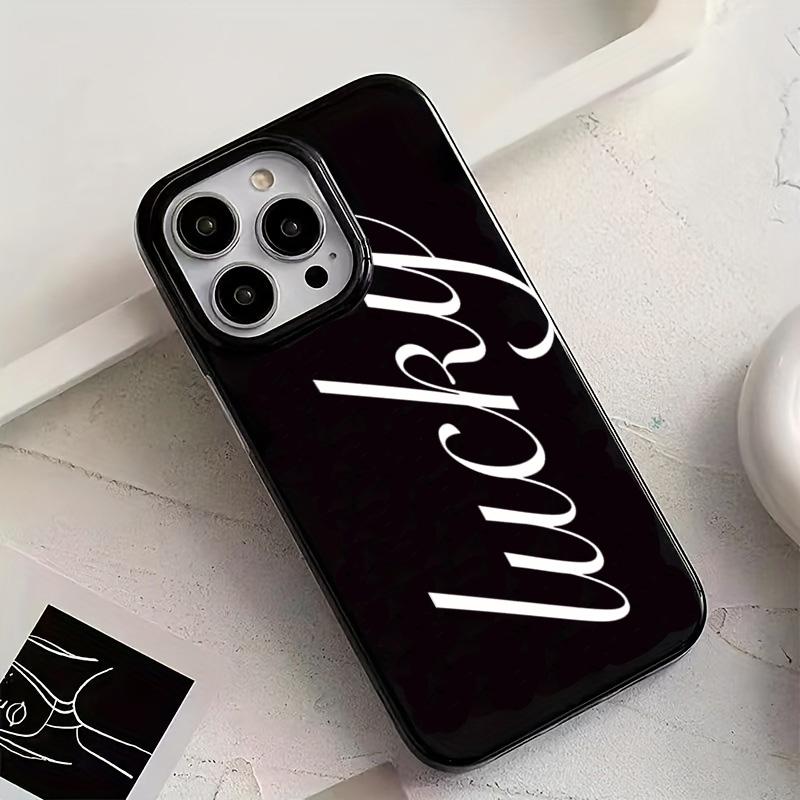 Minimalist English Lucky Pattern Phone Case For iPhone 17 16 Pro Max 15 14 13 12 11 Pro Max 16E 17 Air XR XS 7 8 Plus Soft Cover