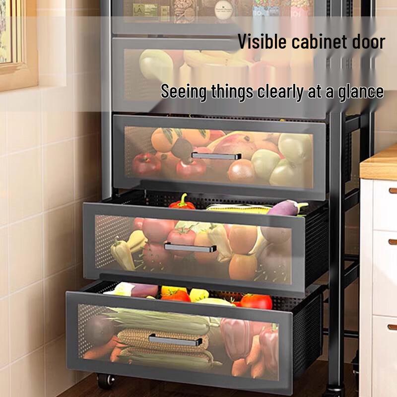 Multi-layer Kitchen Vegetable Storage Rack with Drawers
