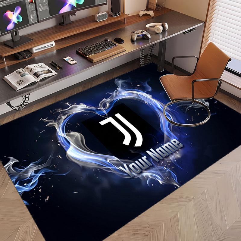 Tappeto Personalizzato Modello Juventus FC Stampa Nome Testo Morbido Antiscivolo Tappeto per Pavimento per Decorazione Interna Casa