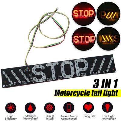 Práctica luz trasera de motocicleta, luz de freno Led, señal de giro