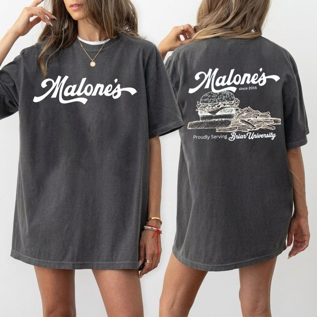 Außerhalb des Campus Briar University Malone's Restaurant Grafik Unisex Shirt Herren Damen Baumwolle Rundhals Eishockey Trikot T-Shirt