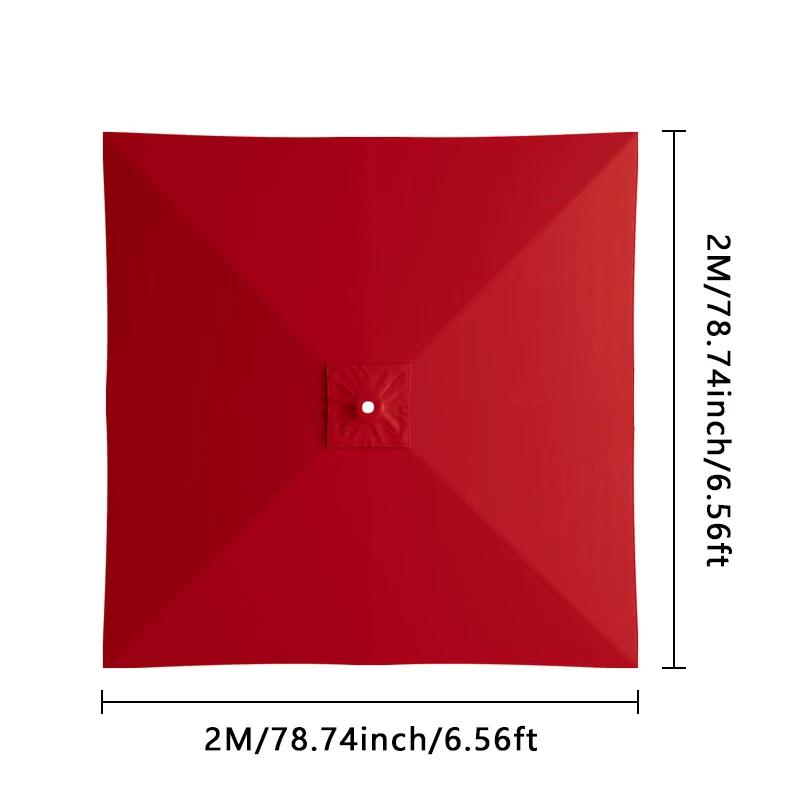 2x2m Quadratischer Terrassenschirm Ersatzstoff 4 Rippen Sonnenschirm Schirmbezug Balkon Außenbereich Café Garten Hinterhof Vordachabdeckung