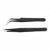 6-Piece Precision Tweezers Set: Yellow Bag for Hair Removal & Eyelash Extensions