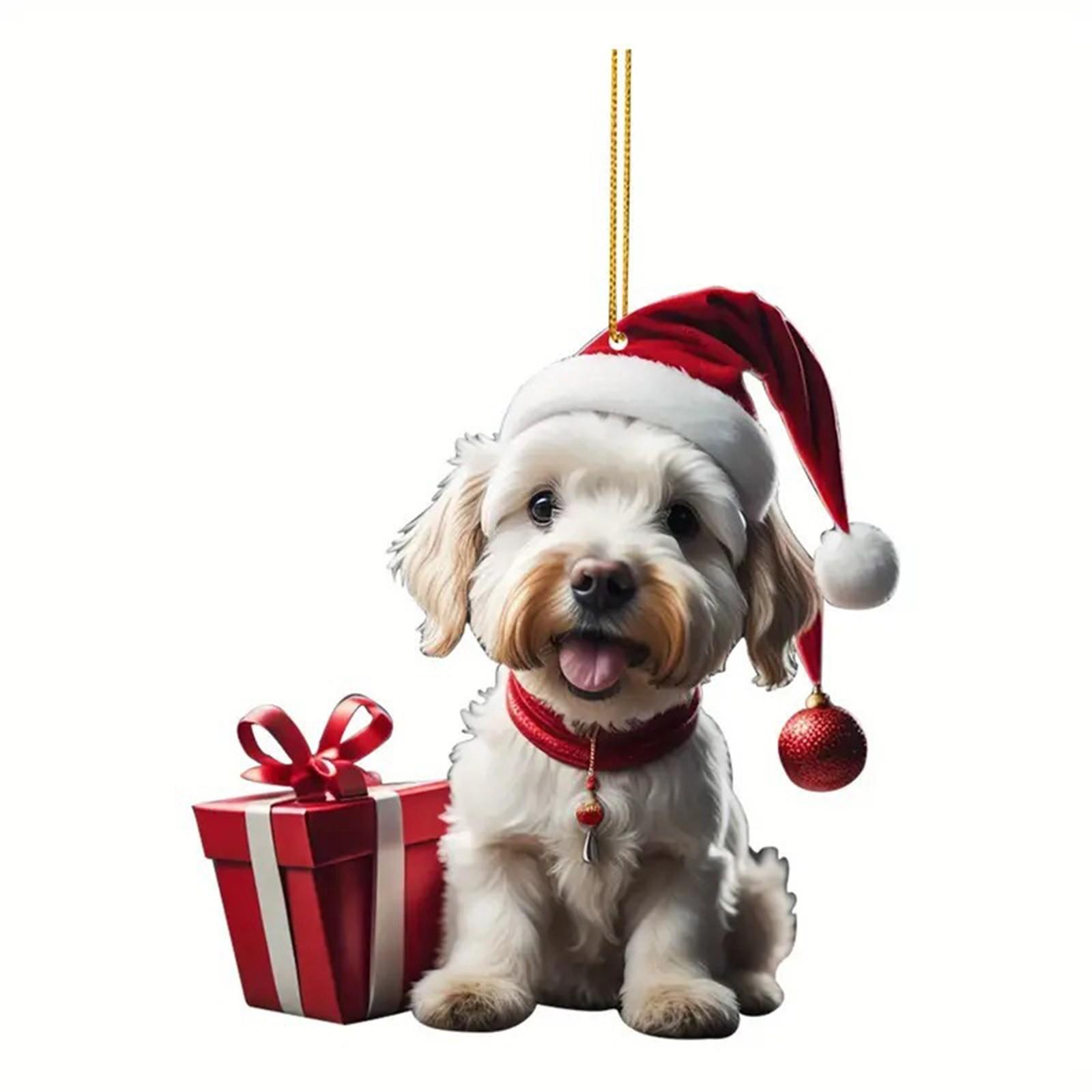 

Новый рождественский кулон с елочными украшениями для собак, акриловый плоский рождественский подарок, украшение, кулон One Size