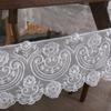 PVC No-rinse Lace Trim Tablecloth Waterproof and Oil Resistant Household Coffee Table Wear-resistant and Anti Slip Tablecloth for Dining Tables