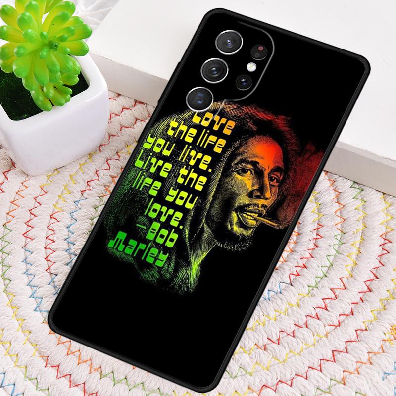 Bob Marley Zitate Rasta Reggae Aufdruck Handyhülle für Samsung Galaxy note 10 pro S26 Ultra S23 S24 FE S25 S21 S22 PLUS Hülle