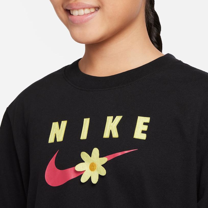 Nike Kids FW22 Printed Casual Short Sleeve T-Shirt Kids Tops Black DO1351-010