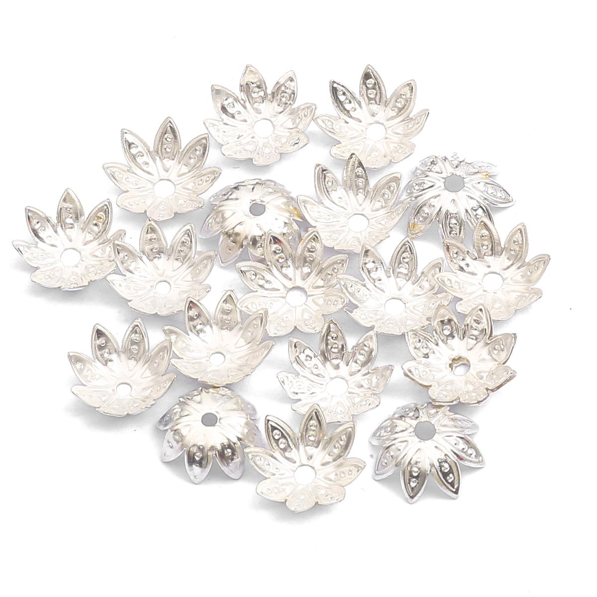 

100 шт., металлические свободные прокладки с цветком лотоса, подвески с коническим концом, бусины, крышка, филигрань, для самостоятельного изготовления ювелирных изделий 10mm