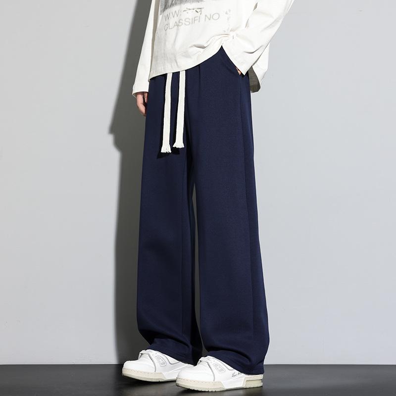 

Men s Wide-Leg Loose-Fit Trousers: Spring & Autumn Sweatpants with Velvet Lining S