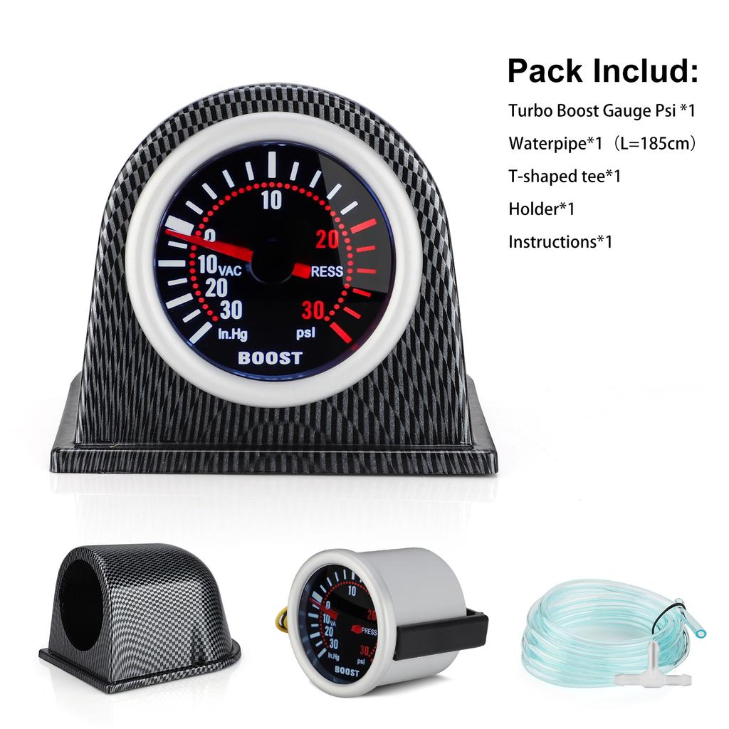 Universal 2Inch 52MM Turbo pressure gauge Boost controller Meter PSI Pressure Gauges Smoke Pointer Holder Waterpipe For Cars