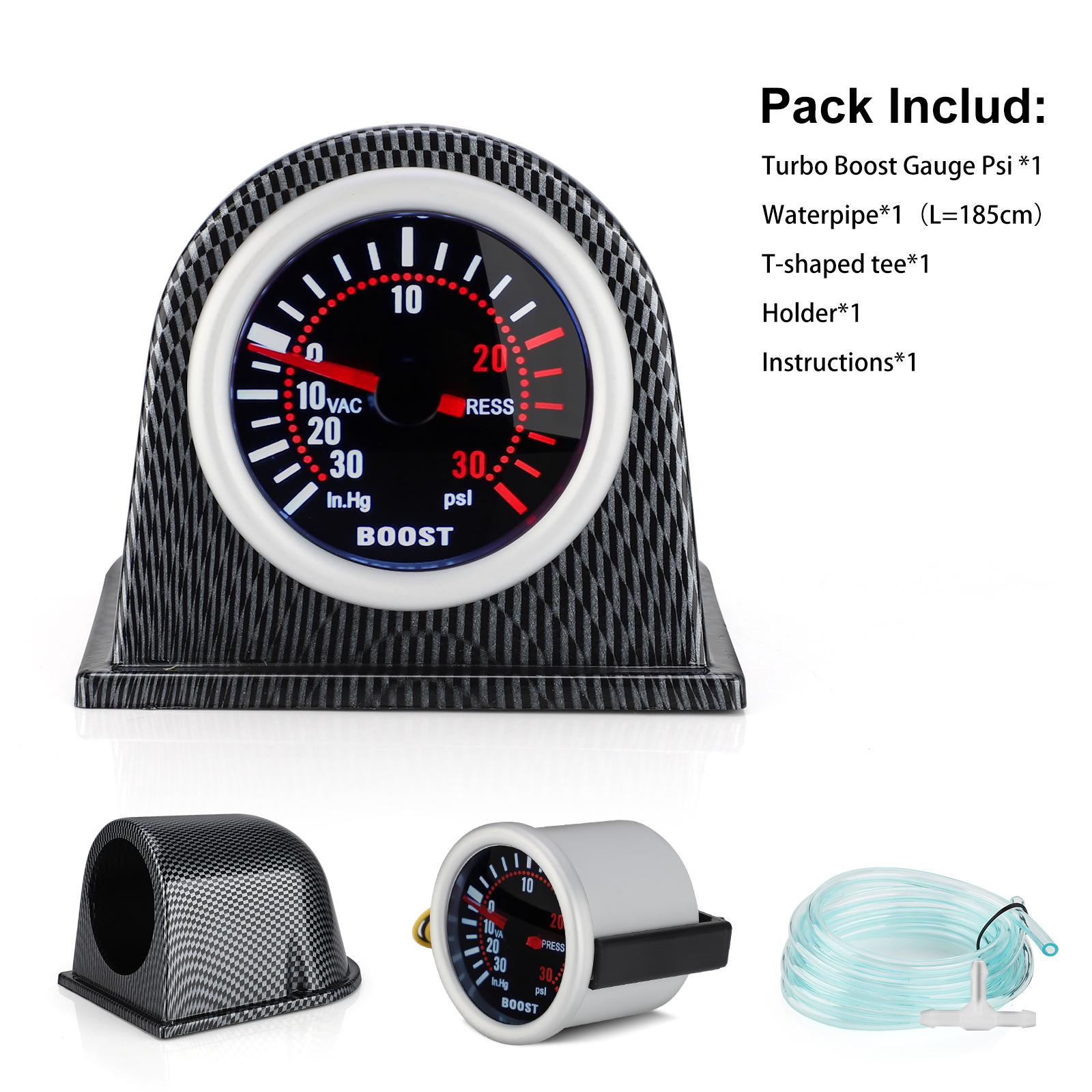 

52mm 0~30 PSI+ Carbon Fiber Pod Pointer Display Instrument Universal Car Turbo Boost gauge 2-inch