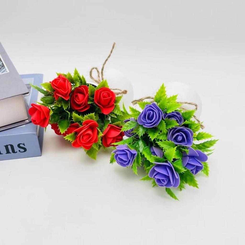 Foam Rose Artificial Potted Plant With Butterfly Accent For Indoor Decoration And Photography Use