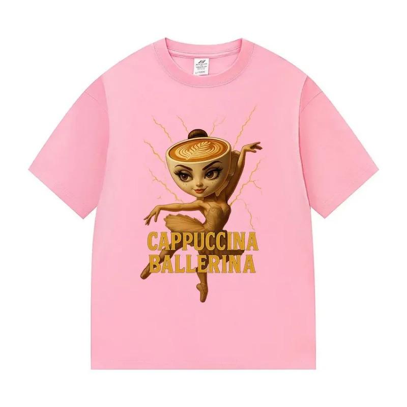 Lustiges Cappuccino Ballerina Grafik T-Shirt Mode Gemütlich Heißer Verkauf T-Shirt Sommer T-Shirts Damenbekleidung Mein Körper Meine Wahl