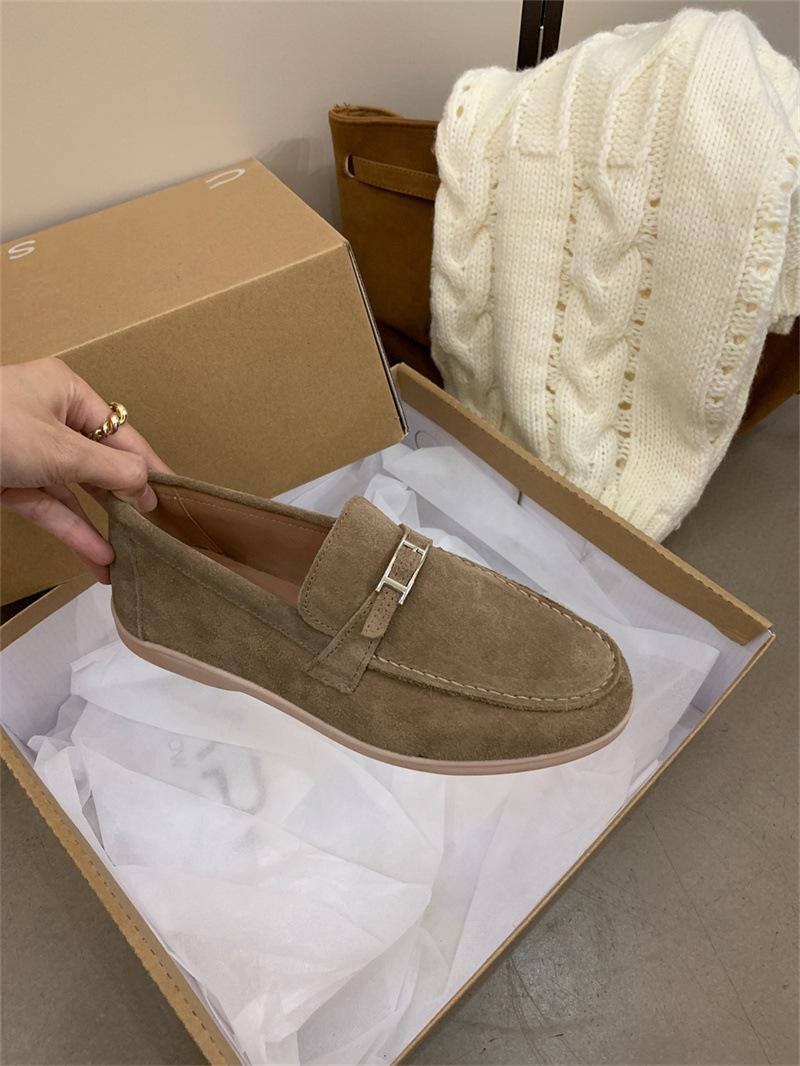 

Soft-soled retro flat-soled single shoes autumn French with skirt 2025 new one-pedal Doudou shoes grandma shoes variety 40