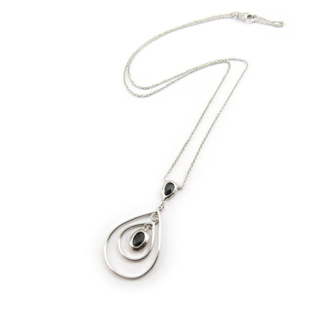 Les Trésors De Lily [L7428] - Silver Necklace 'Sissi' Black Silver (rhodium Plated) - 35x18 Mm
