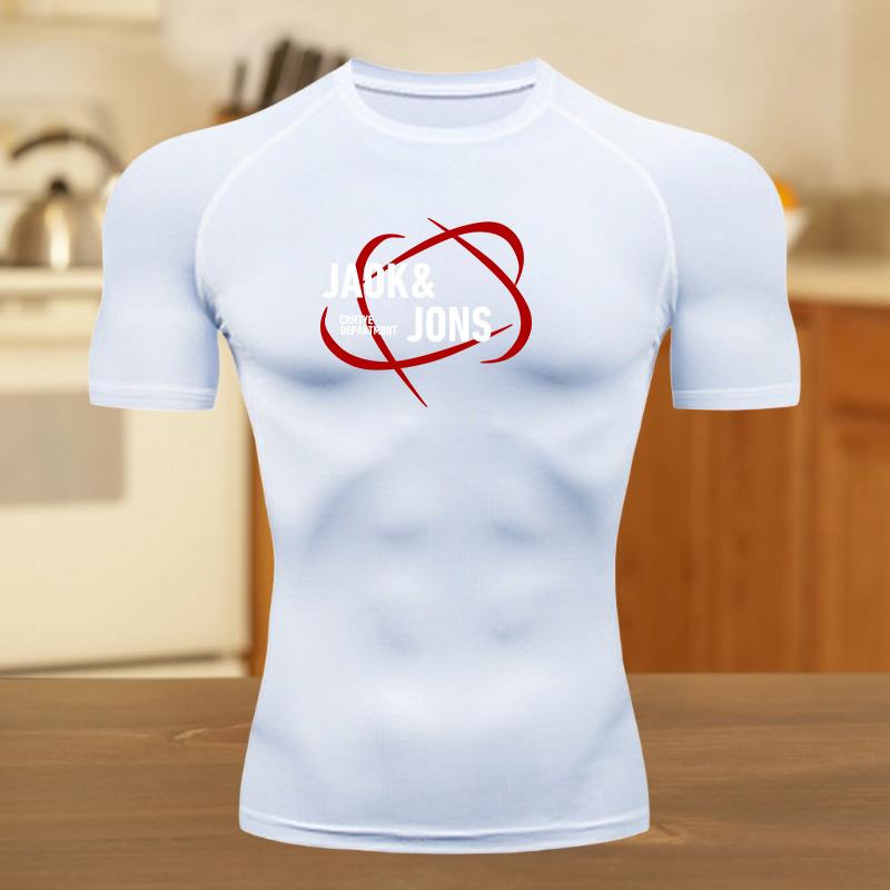 

Компрессионная футболка мужская для бодибилдинга, спортивная одежда, с коротким рукавом, быстросохнущая, для тренировок, облегающие спортивные топы, футболка для спортзала, бега, мужская XXXL