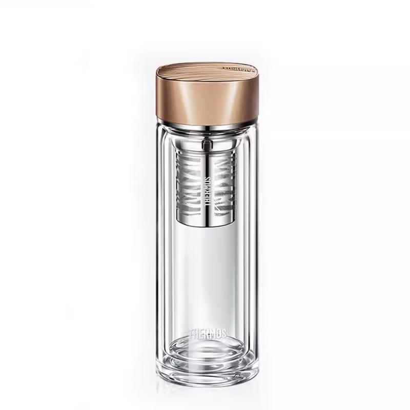 Thermos Portable Double Wall Glass Tea Cup