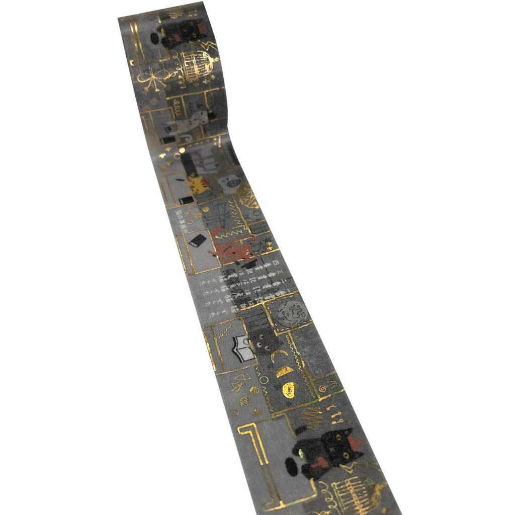 Made In Japan Kenji Miyazawa Office Sparkling Masking 27mm 3m Roll Seal-do Foil-Infused Cat's Tape, Wide, (ks-dt-50018)