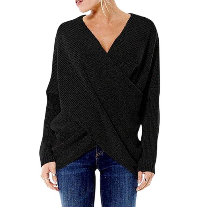Damen Pullover Tops Plus Size Pullover Damen Strickwaren Langarm Strickpullover
