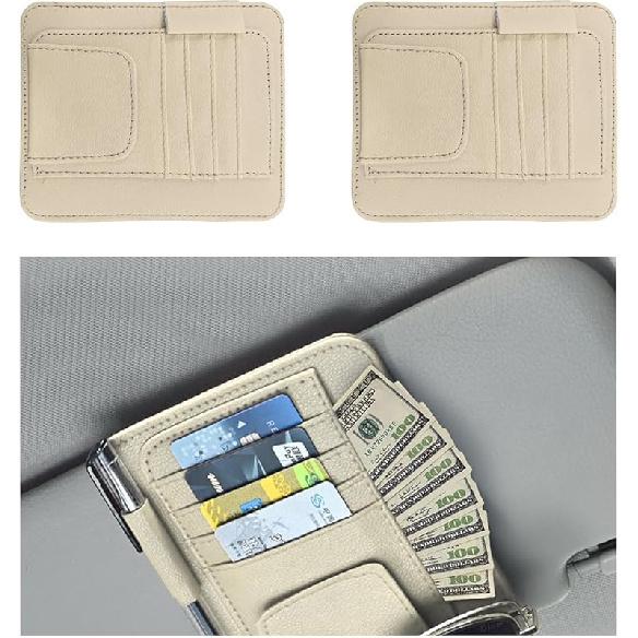 Augeny Car Sun Visor Organizer, Small Auto Visor Organizer And Storage, Registration And Document Holder, Vehicle Accessories For Sunglasses,