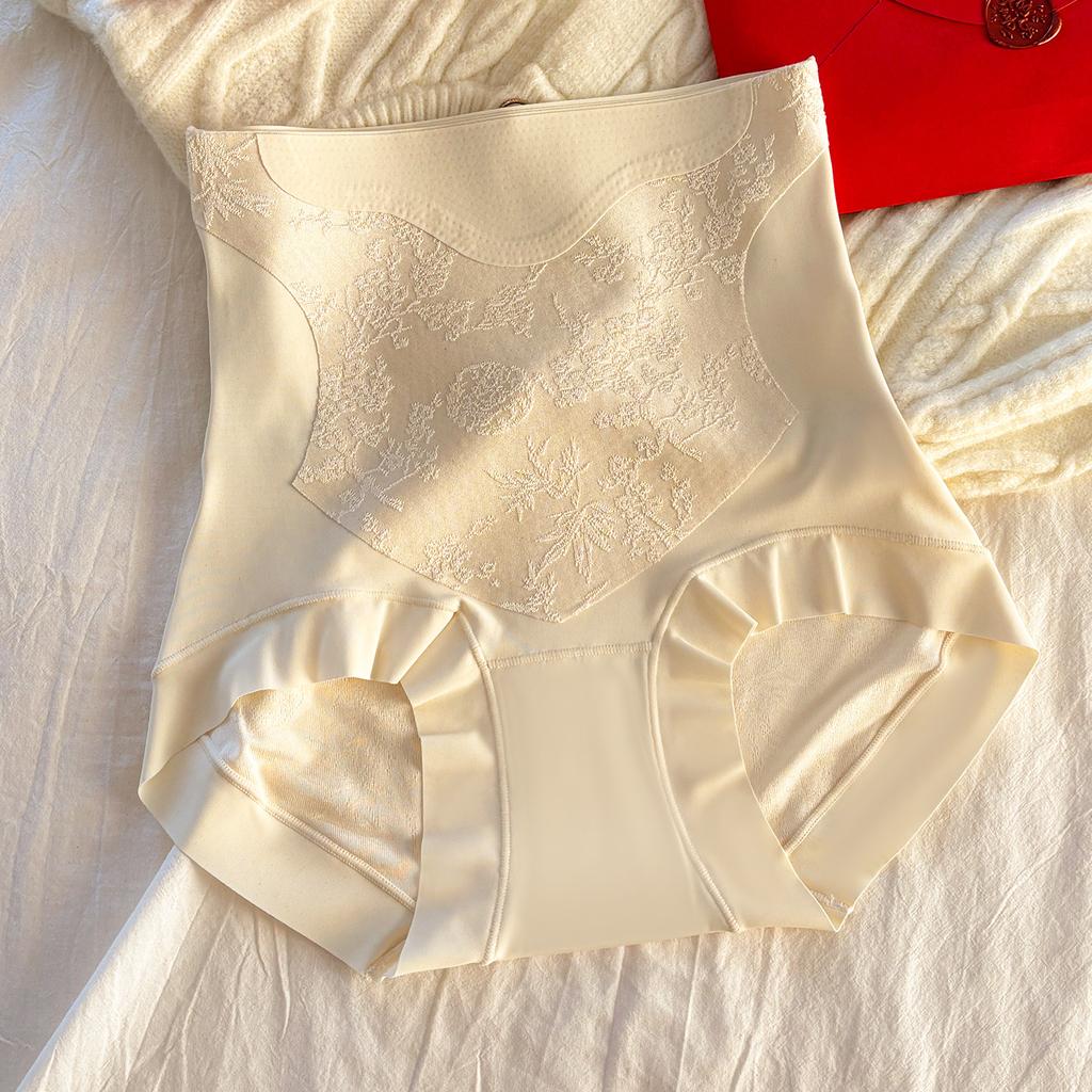 Ladies Spring and Autumn New Comfortable High Waist Belly Lift Hip Pure Cotton Bottom No Mark Briefs