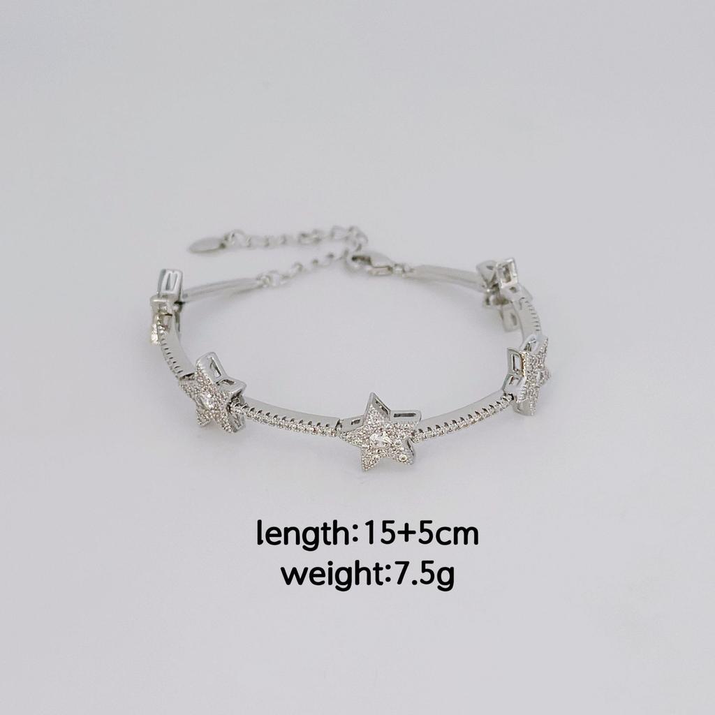 Star Zircon Bracelet, Five-Pointed Star Zircon Color Fashion Bracelet.