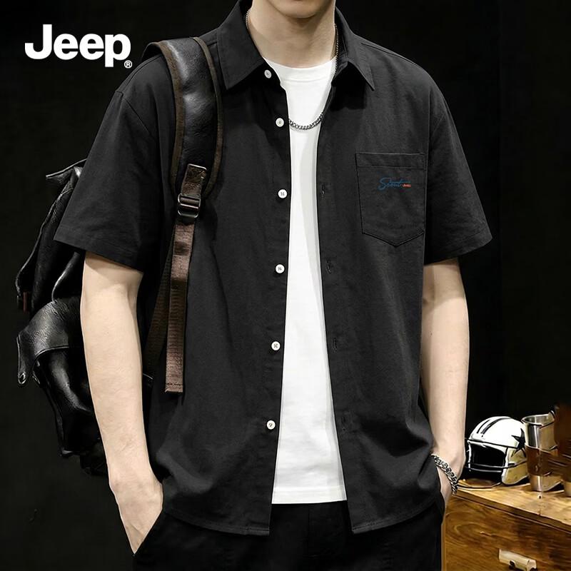 JEEP Men s Ice Silk Casual Short Sleeve Shirt L