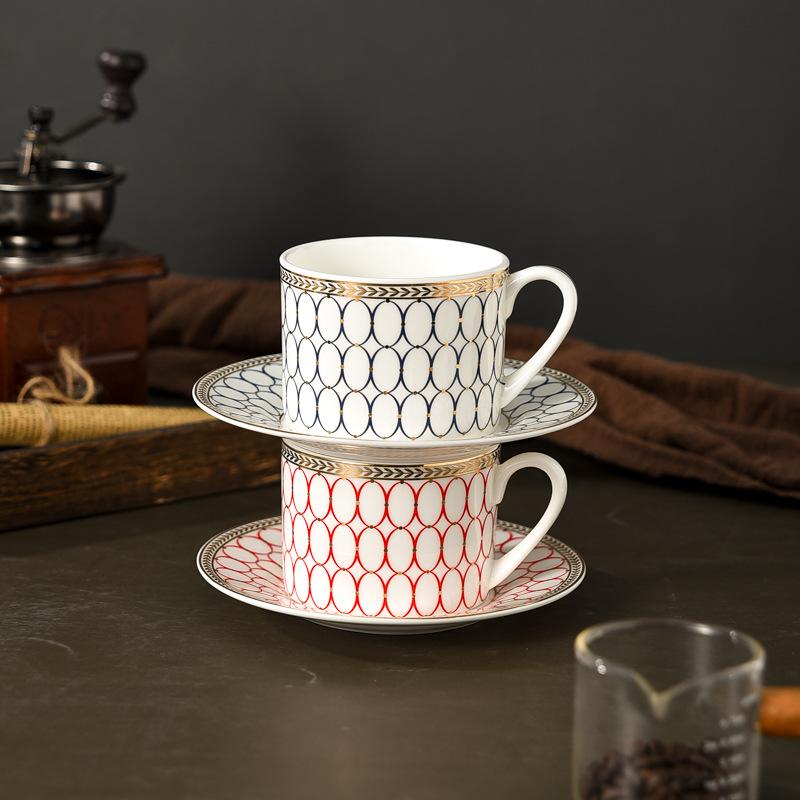Ceramic Coffee Cup High End Exquisite Afternoon Tea Cup High End Light Luxury High Value Cup Disc Set Women's Latte Cup