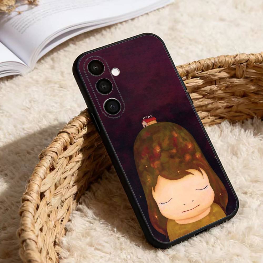 Y-Yoshitomos Art N-Nara Phone Case For Samsung Galaxy A20,21s,22,31,32,52,53,72,73,80,91 Soft Black Shell