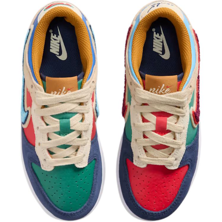 Nike Dunk Vintage Klasyczne Oddychające Niskie Buty Skateboardowe Trampki Dziecięce Brązowe Czerwone Niebieskie IV6202-410