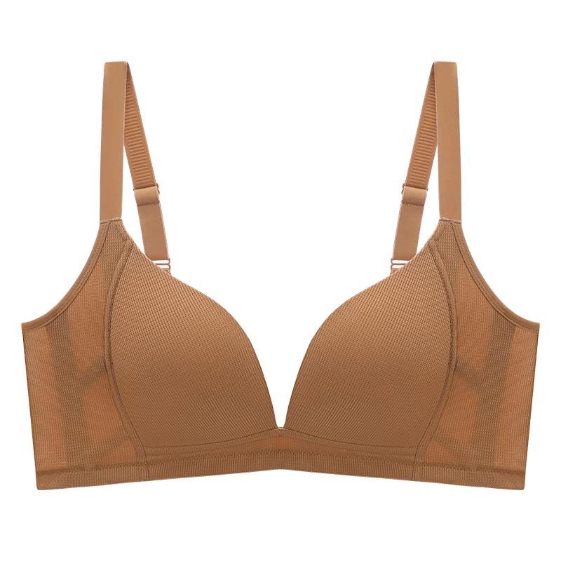 French Style Bra Women's Sexy Bra Women's Gathering Triangle Cup Anti Sagging Bra Thin and Breathable Seamless Bra