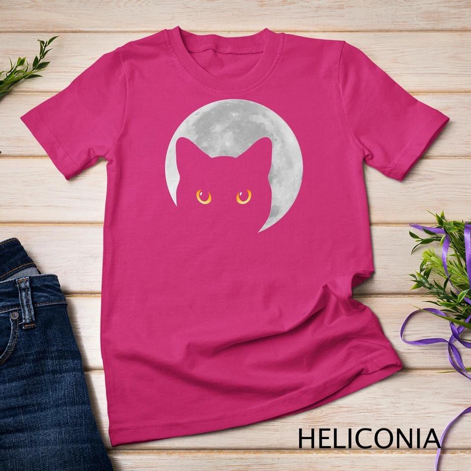 Black Cat Yellow Eyes Cats Moon T-Shirt Unisex T-shirt 3 M