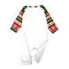 Family Matching Christmas Print Long Sleeve Neck Set with Pants for Kids and Adults