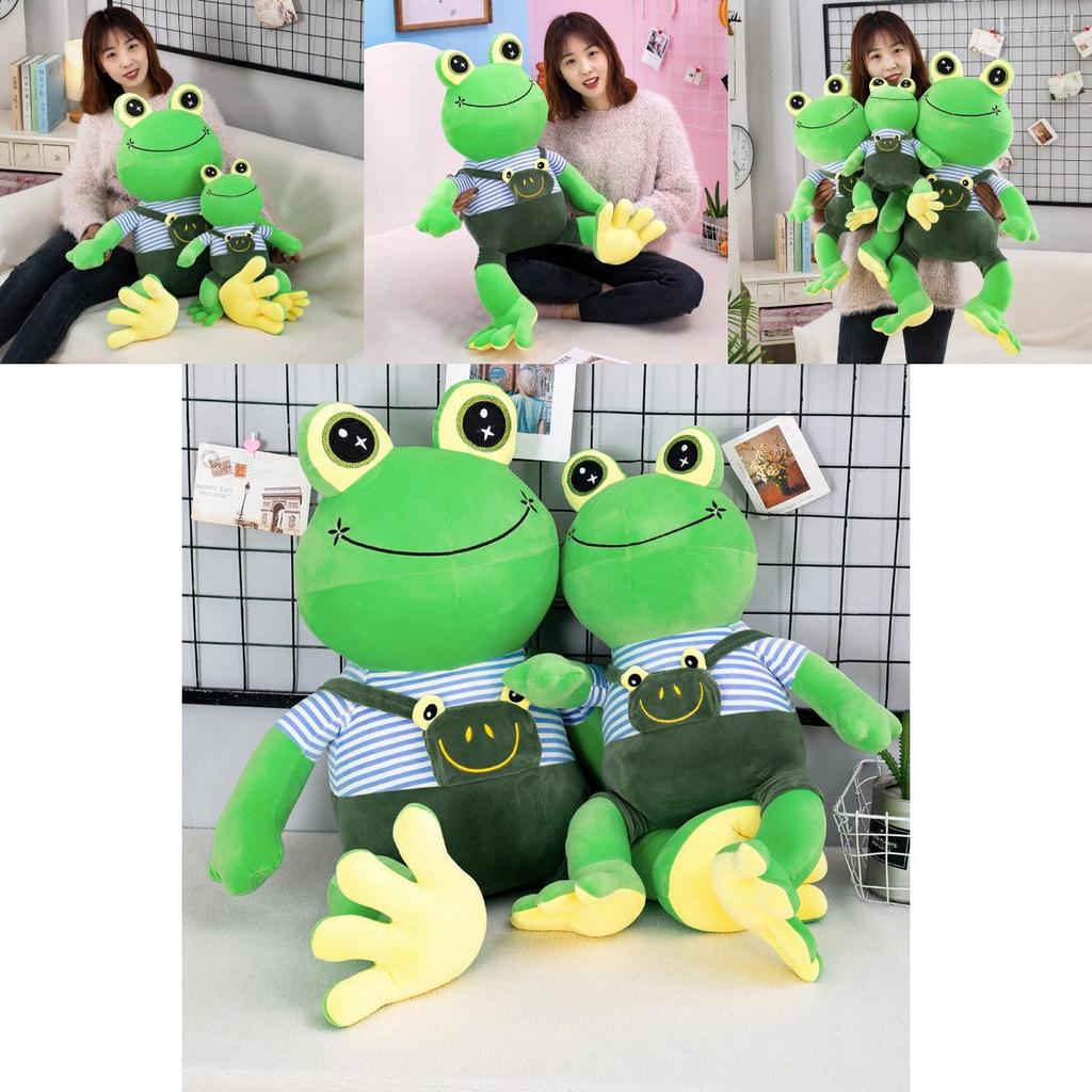 Cute Plush Frog Toy With Shoulder Strap For Kids' Sleeping Companion