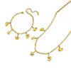 Gold-Plated Titanium Ocean-Inspired Necklace & Bracelet Set with Starfish and Fish Pendants - Versatile Women's Jewelry