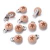10Pcs Round Printing Beech Wood Teething Clip Chew Soother Pacifier Clip Chain For Nipple Chain Clip Nursing Product Wholesale