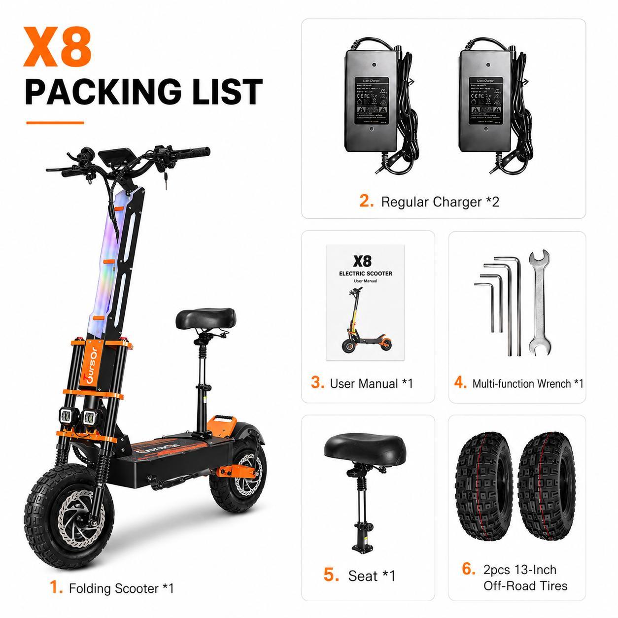 X8 PRO 10000W Divu motoru 60v