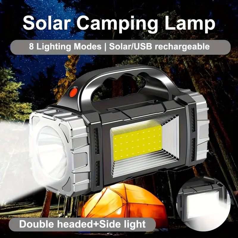 Multi-function Flashlight USB Solar Charging Dual-Purpose Lighting COB Work Light for Hurricane Emergency Hiking Camping