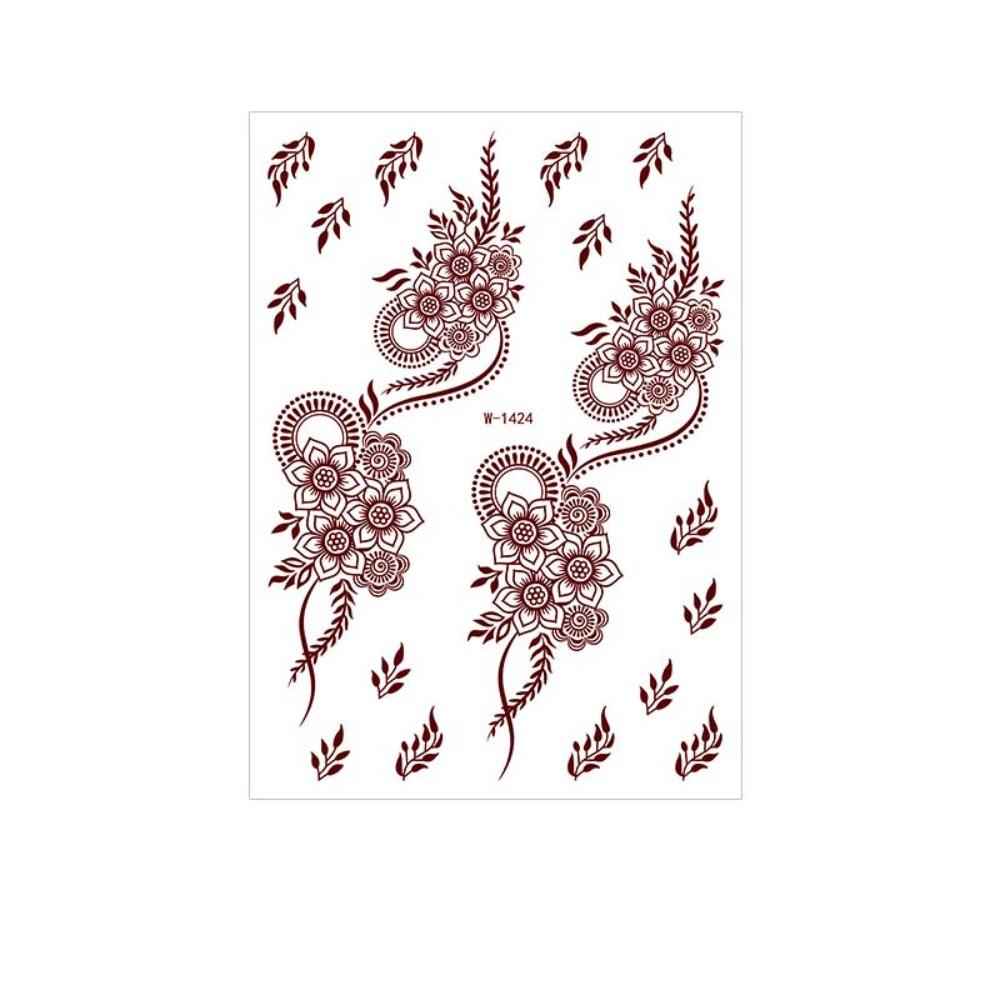 Lace Fake Tattoo Temporary Tattoo Legs Arm Red Henna Tattoo Decals Women/Lady