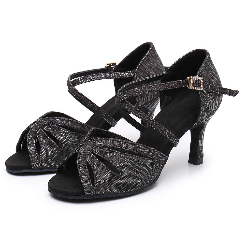 Damen Latin Tango Soft Bottom Ballroom Dance Schuhe mit Absatz 7CM