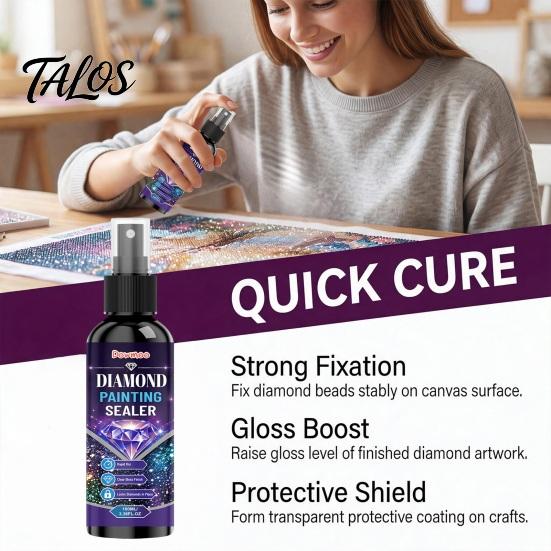 Art Preservation Spray for Coasters Diamond Painting Sealer Spray, Quick Drying Protective Mounting Sealant, Clear Adhesive Glossy Coating Crafts And