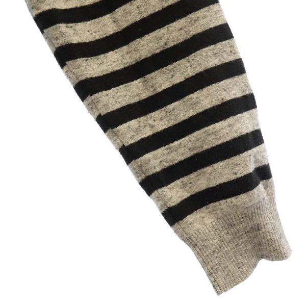 DIESEL border Long sleeve sweater M Black x gray knit Women Used