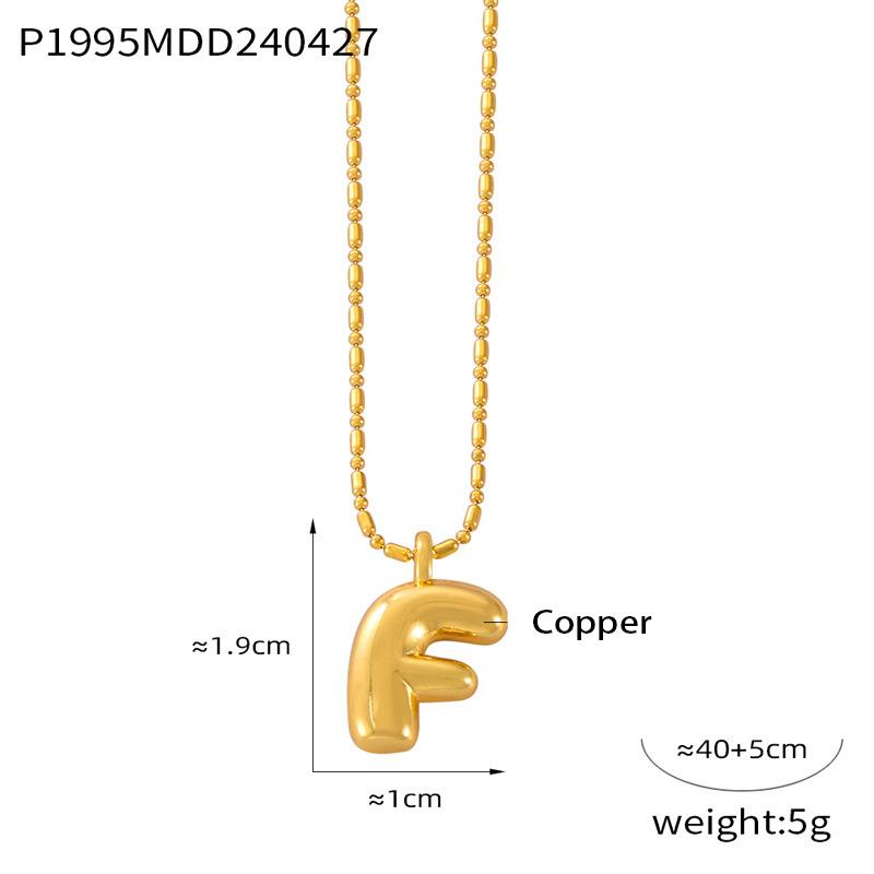 26 English Letter Copper Pendant Titanium Steel Necklace Female Niche Personality Collarbone Chain