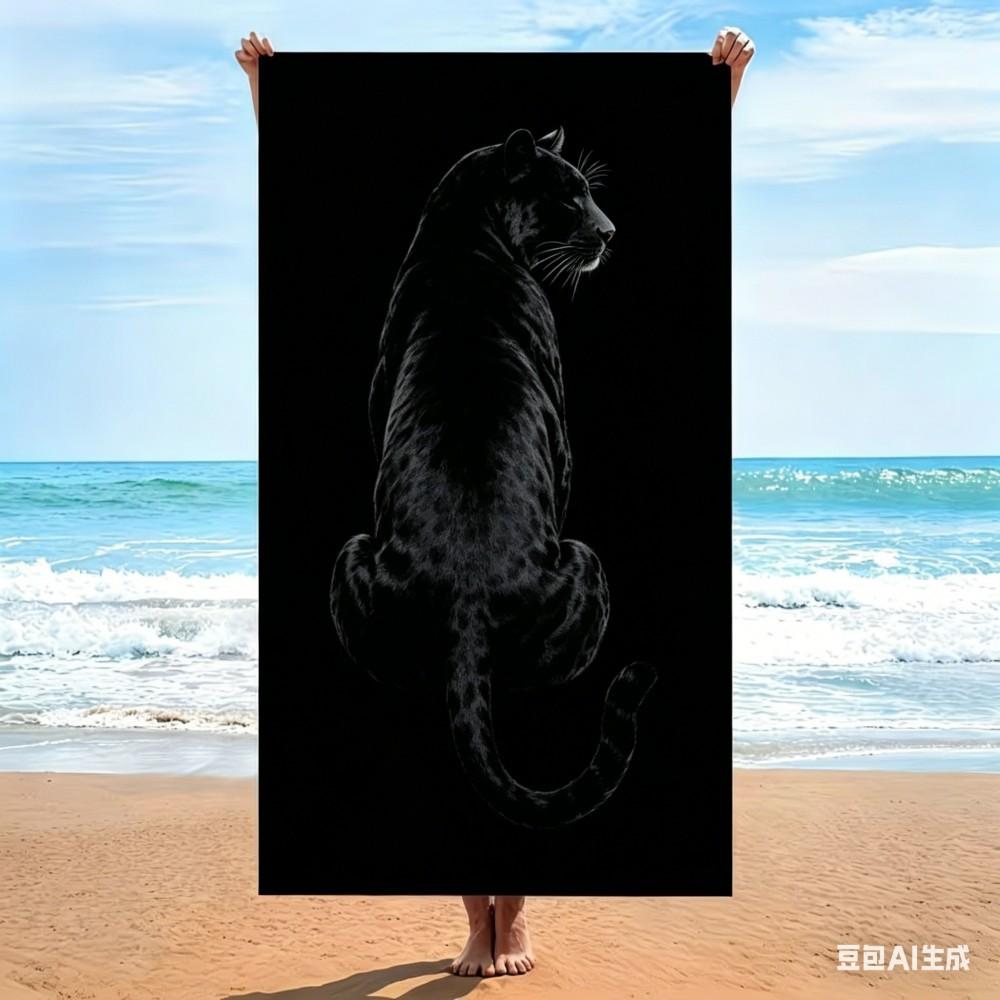 Oversized Microfiber Beach Towel Leopard Print, Extra Large Quick Dry Sand Free Bath Towel, XL Animal Travel Swim Pool Blanket