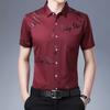 Summer Men's Ice Silk Short-sleeved Shirt Thin Plus Size Breathable Anti-wrinkle Pocket Printed Shirt