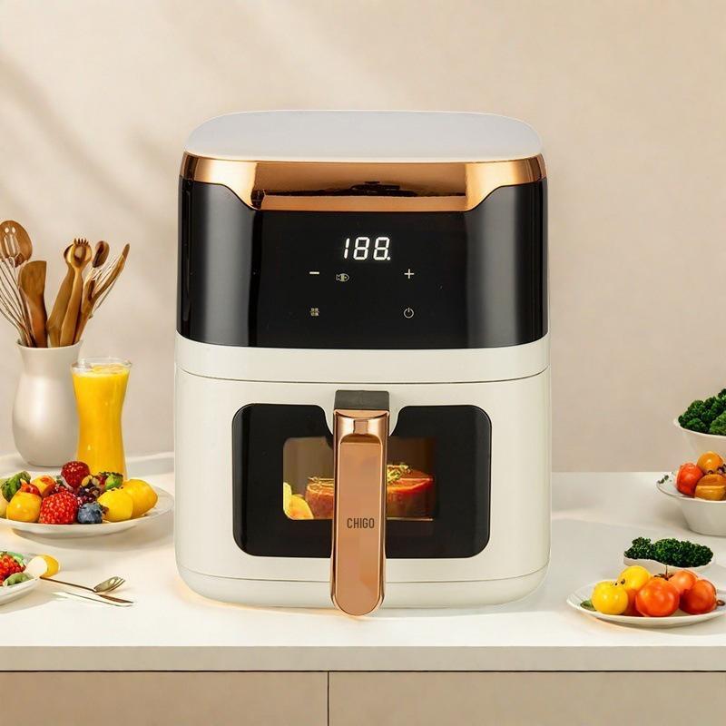 Large Capacity Multi-Function Air Fryer Oven with Safety Features and No-Flip Steam Tender Bake