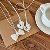 Romantic Heart Pendant Necklace Irregular Sweater Chain Elegant Dopamine Color Necklace  Women