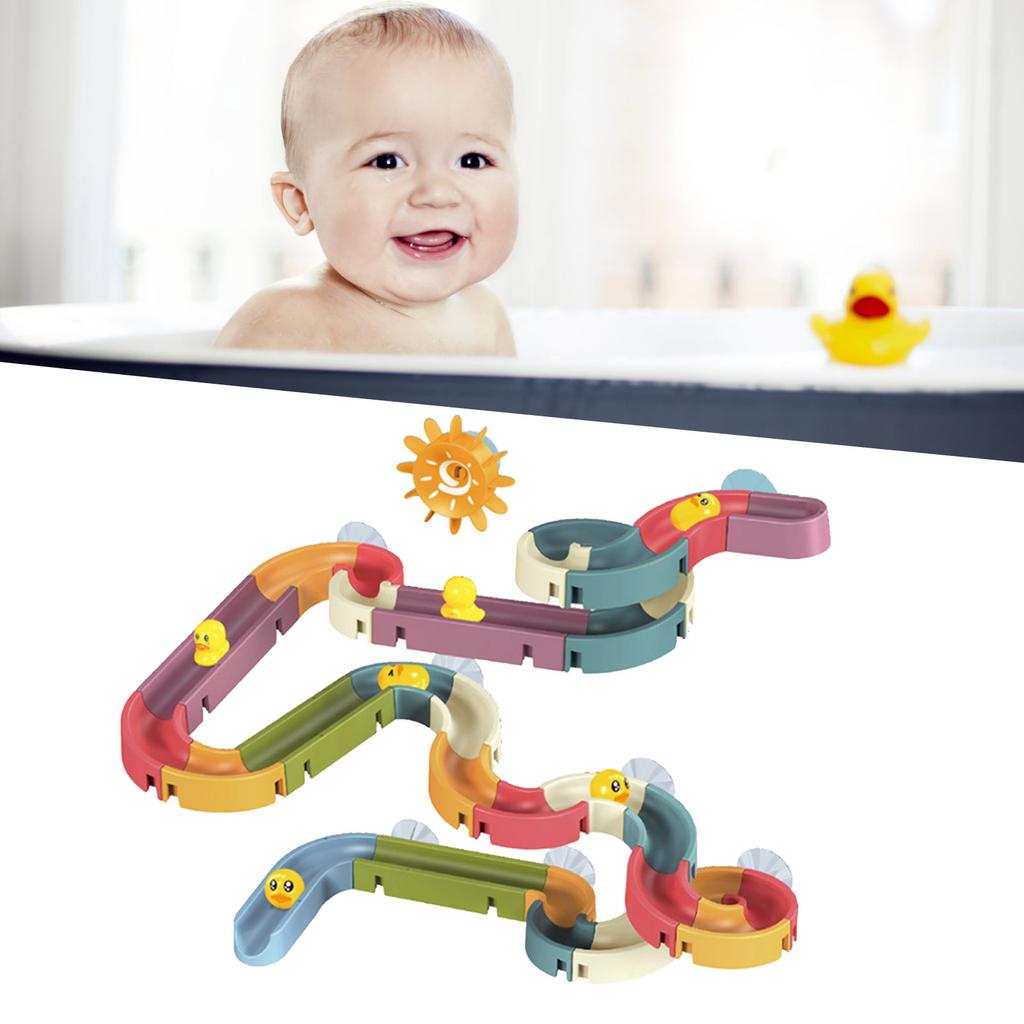 Duschbahn Spielzeug Niedliches Entlein Baby Bad Bahn Rutsche Spielzeug Pädagogisches Badezimmer Zusammenbauen Kinder