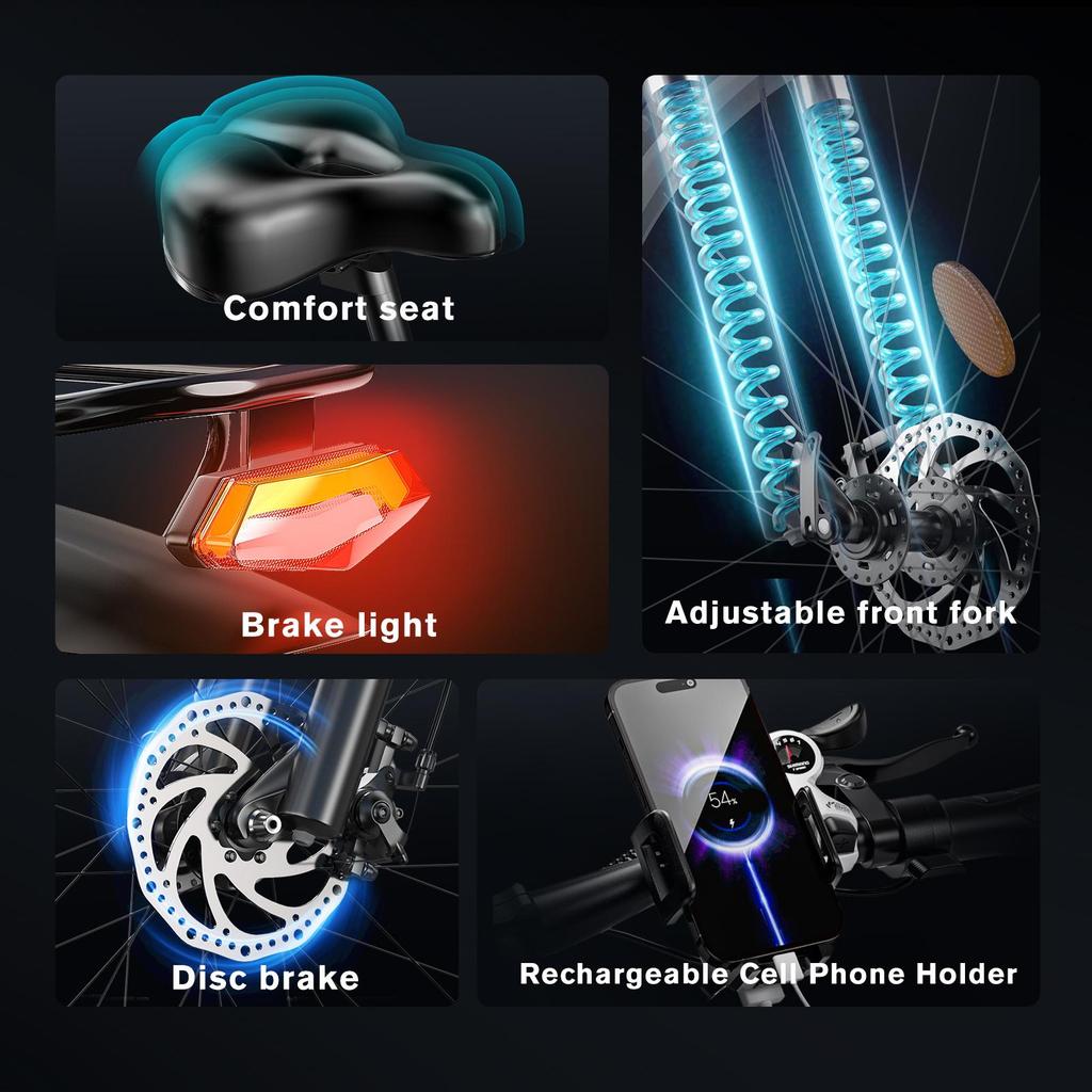 אופניים חשמליים FENGQS Q8 מנוע 750W סוללה 48V17.5Ah צמיגים 27.5*2.1" מהירות מקסימלית 50 קמ"ש טווח מקסימלי 85 ק"מ בלמי דיסק מכניים