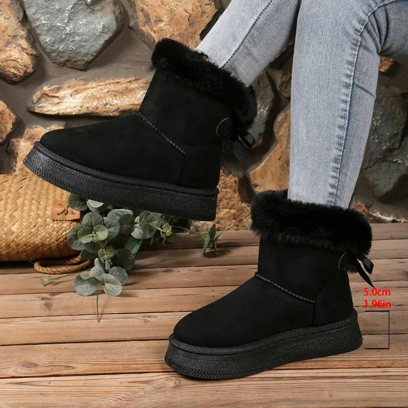 Fashion 2025 Brand Shoes Female Lace-up Women's Boots Fashion Short Plush Casual Winter Short Plush Plus Size Best Seller Snow Boots